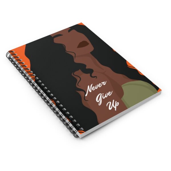 'Never Give Up' Spiral Notebook - Image 3